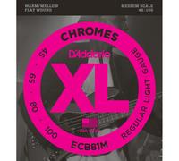 DAddario ECB81M Chromes Bass Guitar Strings Light 45-100 Med Scale