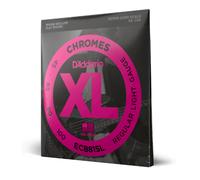 D'Addario XL Chromes Flat Wound Bass Guitar Strings - ECB81SL - Super Long Scale - Regular Light, 45-100