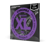 D'Addario ECG24-7 Chromes Flat Wound 7-String Electric Guitar Strings, Jazz Ligh