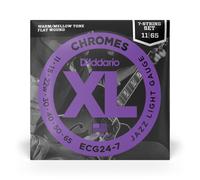 D'Addario ECG24-7 Flatwound Chromes Steel 11-65 Electric Guitar Strings