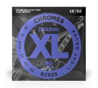 D'Addario ECG25 Chromes Flat Wound Electric Guitar Strings, Light, 12-52