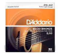 D'ADDARIO EJ10 - ACOUSTIC GUITAR STRINGS - 80/20 BRONZE - EXTRA LIGHT - 10-47