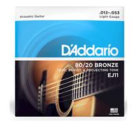 D'ADDARIO EJ11 - ACOUSTIC GUITAR STRINGS - 80/20 BRONZE - LIGHT - 12-53