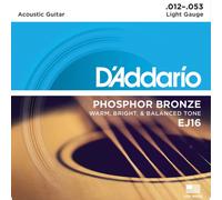 Acoustic Guitar Strings D'Addario EJ16 Phosphor Bronze. 12-16-24w-32w-42w-53w