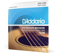 Acoustic Guitar Strings D'Addario EJ16 Phosphor Bronze. 12-16-24w-32w-42w-53w