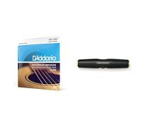 D'Addario EJ16 Phosphor Bronze Guitar Strings 12-53 Light with Planet Waves 1/4" Female Stereo Adapter