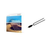 D'Addario EJ16 Phosphor Bronze Guitar Strings 12-53 Light with Planet Waves Tuning Fork Key E