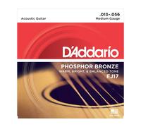 D'Addario EJ17-3D Phosphor Bronze Acoustic Guitar Strings, Medium 13-56 (3 Pack)