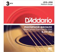 DAddario EJ17-3D Phosphor Bronze Medium 13-56 x 3 Pack