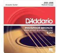 D'Addario Acoustic Guitar Strings – EJ17 Phosphor Bronze – Medium 13-56 – For 6-String Guitars