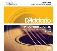 Bluegrass Acoustic Guitar Strings By D'Addario EJ19 Phosphor Bronze (.012-.056)
