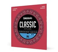 D'Addario Guitar Strings - Classic Nylon Guitar Strings - EJ27H Classical Guitar Strings - Silver Plated Wrap, Nylon Core, Clear Student Nylon Trebles - Hard Tension, 1-Pack