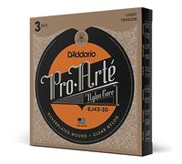 D'Addario Guitar Strings - Pro-Arte Classical Guitar Strings - EJ43-3D - Nylon Guitar Strings - Silver Plated Wound, Nylon Core - Light Tension, Pack of 3