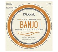 D'Addario EJ55 Banjo Strings 5 String Set - Banjo Strings Set - Phosphor Bronze, Medium, 10-23
