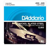 DAddario EJ60 5 String Banjo Strings Nickel Light 9-20