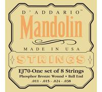 D'Addario EJ70 Phosphor Bronze Medium Light (.011-.038) Ball End Mandolin Strings