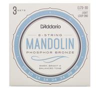 D'Addario Mandolin Strings, Phosphor Bronze, EJ73-3D, Light Gauge 10-38, 8-String Set, Pack of 3