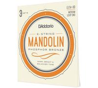 D'Addario Mandolin Strings, Phosphor Bronze, EJ74-3D, Medium Gauge 11-40, 8-String Set, Pack of 3