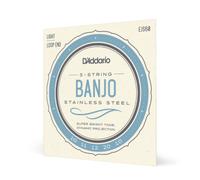 D'Addario Banjo Strings, Stainless Steel, EJS60, Light Gauge 10-20, 5-String Set, Pack of 1