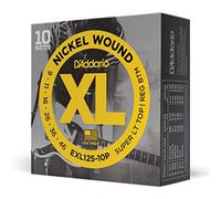 Daddario Electric Guitar Strings, Xl Nickel, Exl 125-10 P, Super Light Top / Regular Bottom Gauge, 6-String Set, Pack Of 10
