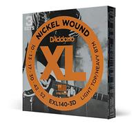 Daddario Electric Guitar Strings, Xl Nickel, Exl 140-3 D, Light Top / Heavy Bottom Gauge 10-52, 6-String Set, Pack Of 3