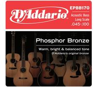 D'Addario Acoustic Bass Guitar Strings - Acoustic Bass Strings - Phosphor Bronze - EPBB170 - Acoustic Bass Guitar 4 String Set - 45-100 Gauge - 1 Pack