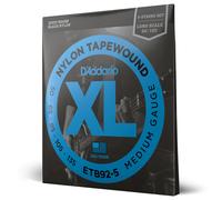 D'Addario ETB92-5 5-String Tapewound Bass Guitar Strings, Medium, 50-135, Long S