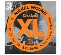 DAddario EXL110 3D Nickel Wound Regular Light 10-46 x 3 Pack