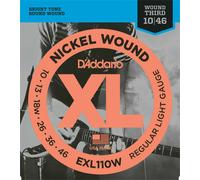 D'Addario EXL110W Nickel Wound Electric Guitar Strings, Regular Light, Wound 3rd, 10-46