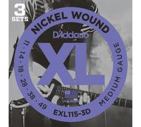 DAddario EXL115-3D Medium/Blues-Jazz Rock 11-49 3 Pack