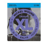 D'Addario EXL115-3D Nickel Wound Electric Guitar Strings, Medium 11-49 (3 Pack)