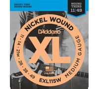 D'Addario EXL115W Nickel Wound, Medium/Blues-Jazz Rock, Wound 3rd, 11-49