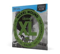 D'Addario EXL117 Nickel Wound Electric Guitar Strings, Medium Top/Extra-Heavy Bottom, 11-56
