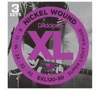 DAddario EXL120 3D Nickel Wound Super Light 9-42 x 3 Pack