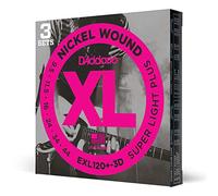 D'Addario Guitar Strings - XL Nickel Electric Guitar Strings - EXL120+-3D - Perfect Intonation, Consistent Feel, Reliable Durability - For 6 String Guitars - 9.5-44 Super Light Plus, 3-Pack