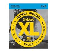 D'Addario EXL125 Nickel Wound Electric String Set - Super Light/Regular (9-46) - With 6 Free Plectrums