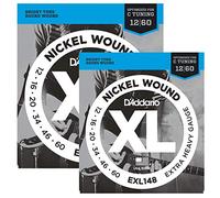 D'Addario EXL148 nickel wound 12-60 extra heavy gauge strings (2 PACKS)
