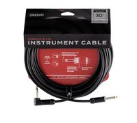 D'Addario Guitar Cable - Guitar Lead - 1/4 Inch Male to 1/4 Inch Male - American Stage Instrument Cable - Straight to Right Angle, 30ft