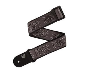 D'Addario Guitar Strap - Acoustic & Electric Guitar Accessories - Eco Leather Ends - Vintage Sun, Silver