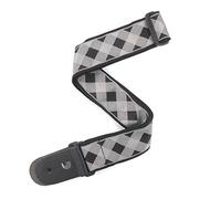 D'Addario Guitar Strap - Guitar Accessories - Electric Guitar Strap, Acoustic Guitar Strap, Acoustic Electric Guitar Strap & Bass Guitar Strap - Buffalo Check - Grey - 2" Wide