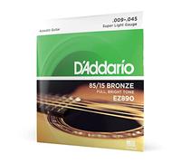 D'Addario Guitar Strings - Acoustic Guitar Strings - 85/15 Bronze - For 6 String Guitar - Full, Bright Tone - EZ890 - Super Light, 9-45