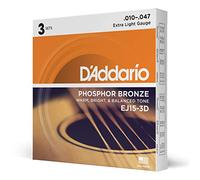 DAddario EJ15 Phosphor Bronze Extra Light 10-47 x 3 Pack
