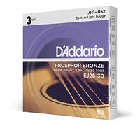 D'Addario Acoustic Guitar Strings EJ26-3D Phosphor Bronze Custom Light 11-52 3-Pack