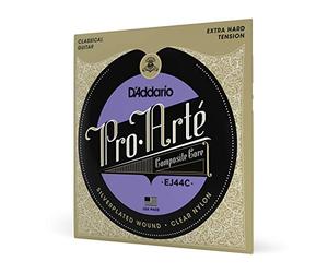 D'Addario Guitar Strings - Pro-Arte Classical Guitar Strings - EJ44C - Nylon Guitar Strings - Silver Plated Wrap, Composite Core, Clear Nylon Trebles - Extra-Hard Tension