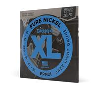 D'Addario Guitar Strings - XL Pure Nickel Electric Guitar Strings - Round Wound - Warm, Bright, Vintage Sound - EPN21 - Jazz Light, 12-51