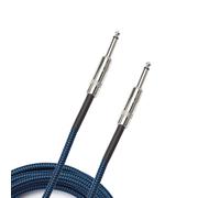 D’Addario Accessories Custom Series Braided Guitar Cable - Instrument Cable with Nickel Plated ¼ Inch Ends - Protects Guitar Cord Against Cuts, Kinking - 15 feet - Blue