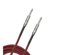 D’Addario Accessories Custom Series Braided Guitar Cable - Instrument Cable with Nickel Plated ¼ Inch Ends - Protects Guitar Cord Against Cuts, Kinking - 20 feet - Red