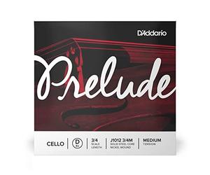 D'Addario J1012 3/4M Prelude 3/4 Scale Medium Tension Single D String for Cello