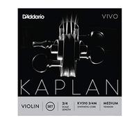 D'Addario Kaplan Vivo Violin Strings - Full Set - KV310 3/4M - Violin Strings - 3/4 Scale, Medium Tension