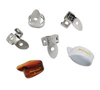 D'Addario National Finger Pick Bundle - 4 Nickel Finger Picks and 2 Celluloid Thumb Picks - 6 pack guitar thumb picks